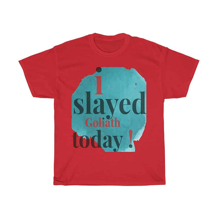 MEN’S “I SLAYED GOLIATH” T-SHIRTS BY THEBOOKKEEPER247